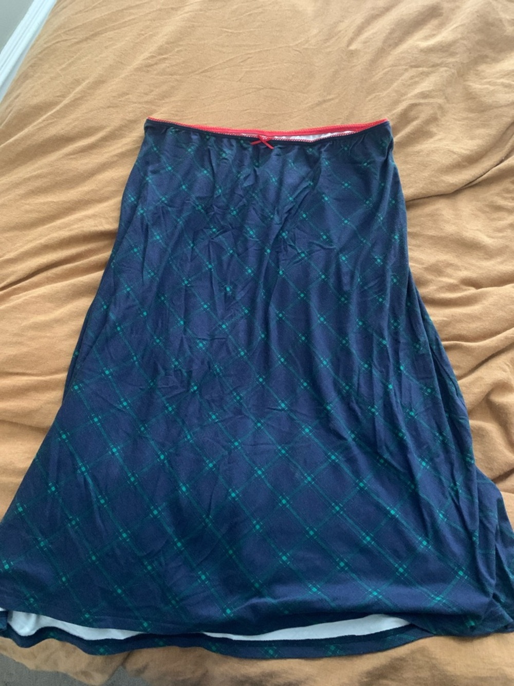Ratboi plaid navy midi skirt size large